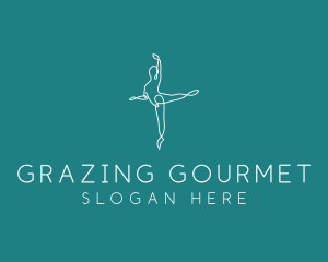 Yoga Ballerina Pose logo design