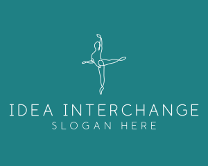 Yoga Ballerina Pose logo design