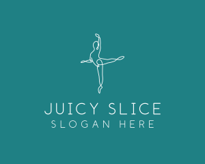 Yoga Ballerina Pose logo design