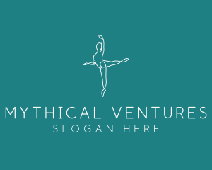 Yoga Ballerina Pose logo design