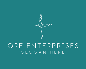 Yoga Ballerina Pose logo design