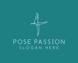 Yoga Ballerina Pose logo design