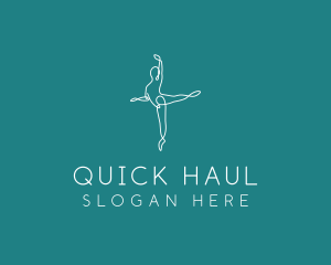 Yoga Ballerina Pose logo design