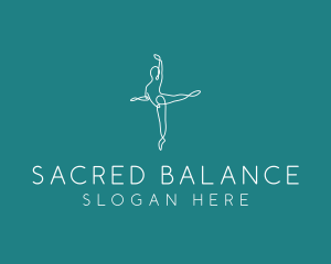 Yoga Ballerina Pose logo design