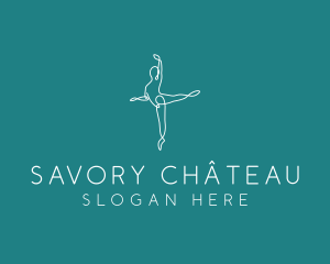 Yoga Ballerina Pose logo design