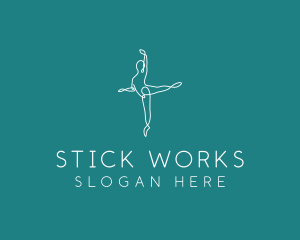 Yoga Ballerina Pose logo design