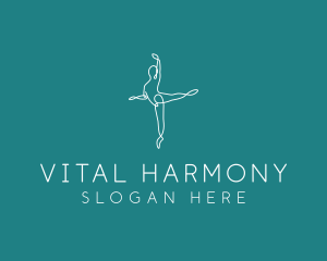 Yoga Ballerina Pose logo design