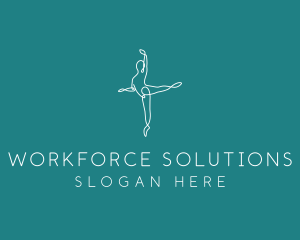 Yoga Ballerina Pose logo design