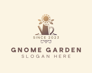 Garden Flower Watering Can logo design