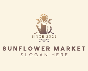 Garden Flower Watering Can logo design