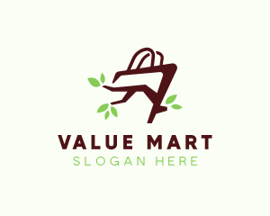 Organic Tree Shopping Bag logo design