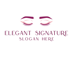 Elegant Eyelash Eyebrow logo design