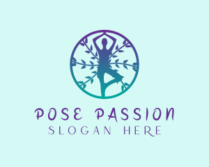 Yoga Leaf  Wellness logo design