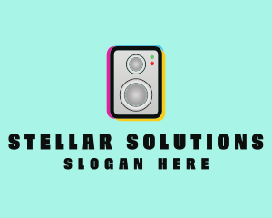 Colorful Music Speaker logo design