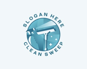 Squeegee Wiper Window Cleaning logo design