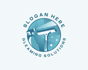 Squeegee Wiper Window Cleaning logo design