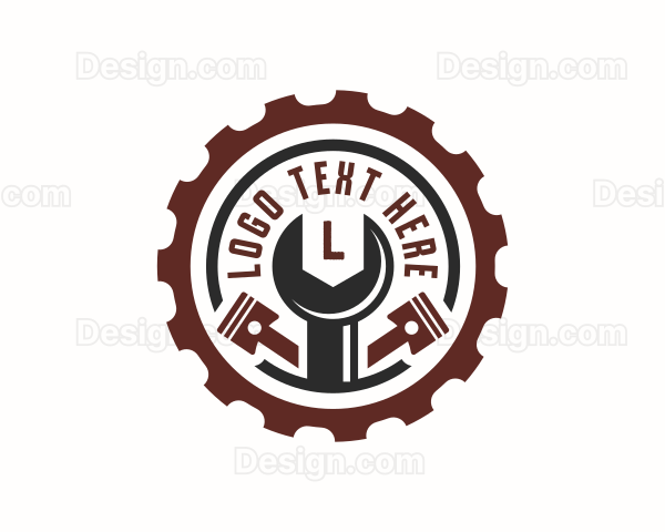 Wrench Piston Cogwheel Logo