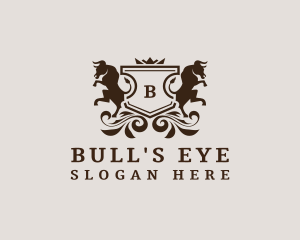 Bull Crown Crest logo design