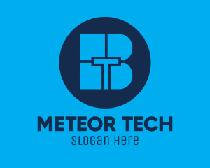 Blue Tech BT logo design