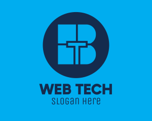 Blue Tech BT logo design