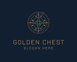 Golden Astrology Compass logo design