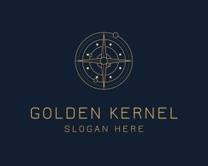 Golden Astrology Compass logo design