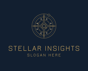 Golden Astrology Compass logo design