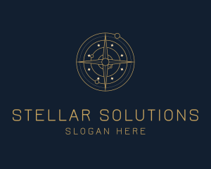 Golden Astrology Compass logo design