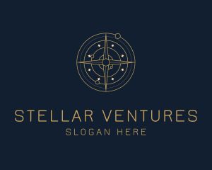 Golden Astrology Compass logo design