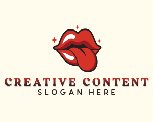 Sexy Mouth Tongue logo design