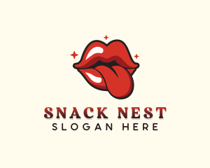 Sexy Mouth Tongue logo design