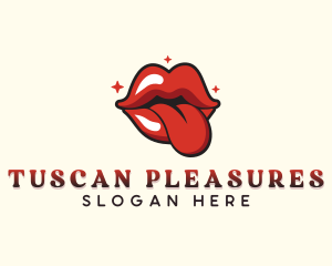 Sexy Mouth Tongue logo design