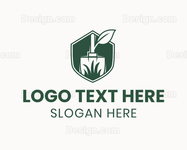 Grass Shovel Leaf Logo