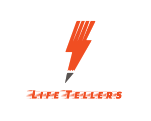 Orange Lightning Pencil logo