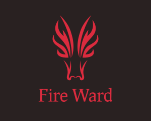 Fire Dragon Creature logo design