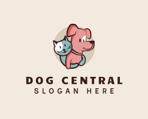 Cat & Dog Pet Grooming logo design