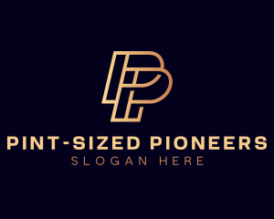 Modern Geometric Letter P logo design