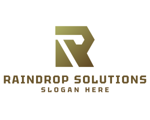 Gradient Polygon R logo design