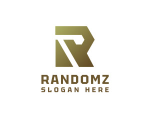 Gradient Polygon R logo design