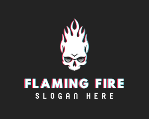 Flaming Skull Glitch logo