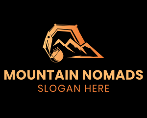 Mountain Excavator Machine logo design