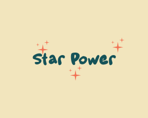 Teal Handwritten Stars logo design