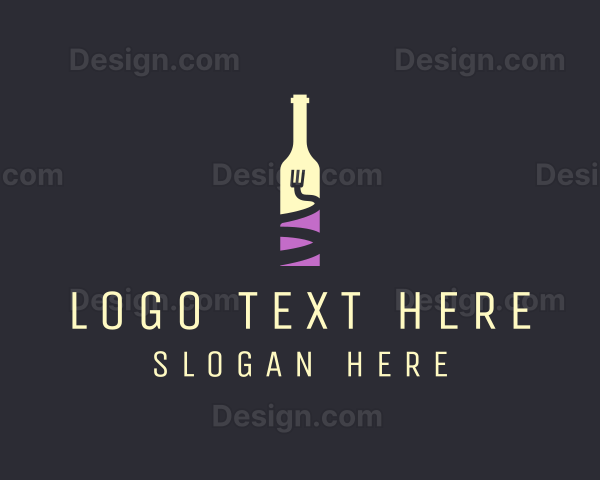 Food Wine Bar Bottle Logo