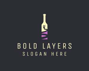 Food Wine Bar Bottle  logo design