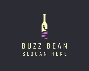 Food Wine Bar Bottle  logo design