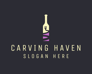 Food Wine Bar Bottle  logo design