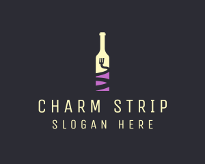 Food Wine Bar Bottle  logo design