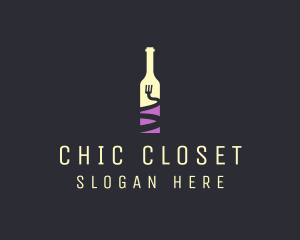 Food Wine Bar Bottle  logo design