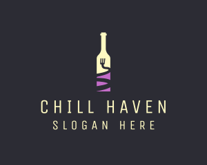 Food Wine Bar Bottle  logo design