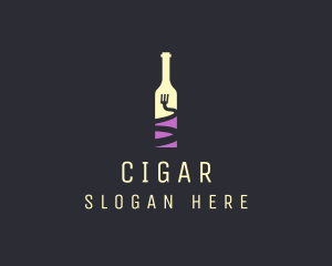 Food Wine Bar Bottle  logo design